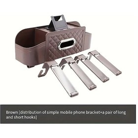 Resim Dashanshop Kahverengi Oto Kolçak Organizatörü - Çok Fonksiyonlu Cep Telefonu Tablet Saklama 