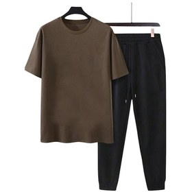 Resim Unisex Vangogh Baskılı Eşofman Takımı Kahverengi 