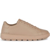 Resim Geox Women's Beige Spherica Ecub-1 Lace-Up Leather Sneaker Derimod