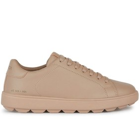Resim Geox Women's Beige Spherica Ecub-1 Lace-Up Leather Sneaker 