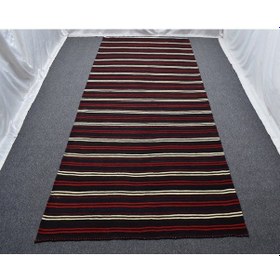 Resim Zehra Abla Halı Yeni El Dokuma İnce Çubuklu Yağcıbedir Balıkesir Yün Kilim 6295 