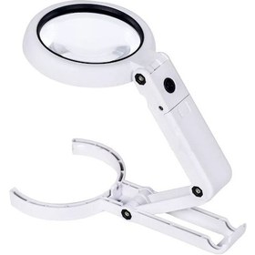 Resim Büro Ev Ofis İçin 10x Büyütür Usb Şarjlı Katlanır 8led Işıklı Büyüteç Masaüstü El Büyüteci 