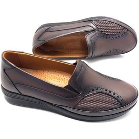 Resim Derilax Hakiki Deri Tam Ortopedik Rahat Kadın Anne Ayakkabısı Kahverengi 