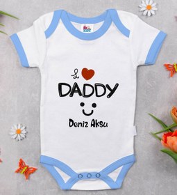 Resim Bitmeyen Kartuş Kişiye Özel Mavi Bebek Body Zıbın - Model 24 