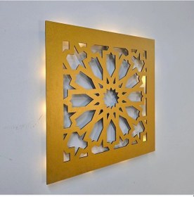 Resim Led Işıklı Motif Tablo 1 - 30x30cm Gold 