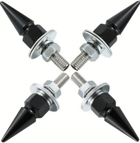 Resim Willowhaven 4 Adet M6 Dişli Sivri Alüminyum Plaka Vida Bağlantı Kiti Siyah Evrensel Uyumlu Sağlam 