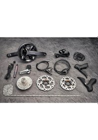 Resim Shimano 105 Di2 R7150 50-34T 2x12 Hidrolik Disk Fren Bisiklet Gru Siyah 