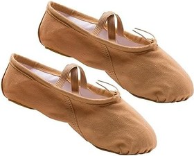 Resim 1 Çift Daireler Kanvas Dans Ayakkabıları Prenses Bale Ayakkabıları Bale Ayakkabıları Terlik Kızlar Bale Daireler Yoga Ayakkabıları Düz Kız Çocuk Oryantal Dans Ayakkabıları 