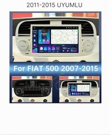 Resim Fiat 500 / 500C (2011-2015) Uyumlu Android Multimedya Sistemi - Kablosuz CarPlay & Android Auto, HD Dokunmatik Ekran, GPS Navigasyon, Bluetooth, Geri Görüş Kamerası Hediyeli (4, GB) 
