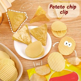Resim 4/6 adet Eğlenceli Patates Çip Klipsi Seti - Ofis, Okul ve Ev Masa Organizasyonu için Renkli Plastik Poşet Depolama Kutusu 