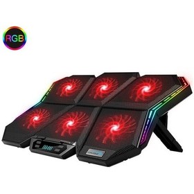 Resim Coolcold Led K40 6 Fanlı 17 Inç Rgb Laptop Notebook Soğutucu Stan 