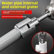 Resim 1 Adet 2'si-1 Arada Entegre Boru Diş Açıcı - İç ve Dış Dişler için Çift Fonksiyonlu Kesici, Dayanıklı Metal Yapı ile Standart Dişler, Hızlı ve Hassas Tesisat Tamir Aleti, Diş Onarım Aracı 
