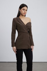 Resim Caner Asimetrik Tek Omuzlu Blazer Ceket - M 