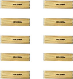 Resim Ahşap Bambu Sivri Uçlu Patates Kızartma Çubuğu Çöp Şiş - Boy:35 Cm./en:5 Mm. -100 Adetlik 10 Paket 