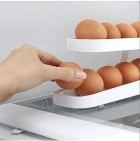 Resim Toptan Pratik Buzdolabı Yumurta Standı 2 Katlı Raf Buzdolabı Organizer 
