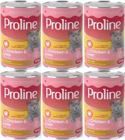Resim Pro Line Tavuklu ve Ciğerli Yetişkin Kedi Konservesi 6 x 395 G 