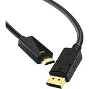 Resim DM CHB038 4K DisplayPort to HDMI Çevirici Kablo 1.8 Metre Siyah 