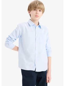 Resim DeFacto Erkek Çocuk Polo Yaka Oxford Uzun Kollu Gömlek F2630A825SMBE343 