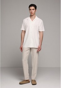 Resim Colin's Colins Regular Fit Apaj Yaka Jakarlı Erkek Beyaz Kısa Kol Gömlek Cl1079893 Q1.v2 Ofw 