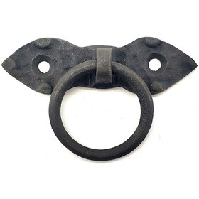 Resim Antika Tarz Dekoratif Pirinç Yaprak Mobilya Kulbu, Kapı Kilit Halkası - 80 Mm, Oksit Tdrtr Eskitme 