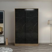 Resim Minar Kale 2 Kapaklı Sürgülü Dolap 120 Cm - Dore/Royal Mermer 
