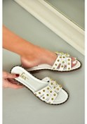 Resim Fox Shoes U291100003 Beyaz Hakiki Deri Kadın Terlik Beyaz-hakiki Deri Çok Renkli 
