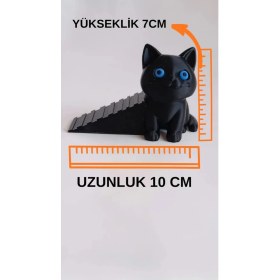 Resim Kapı Stoperi / Dekoratif & Kaymaz Taban / Kedi Figürlü / Kapı Tutacağı 
