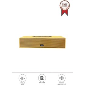 Resim Torima Kts-1738 Ahşap Bluetooth Hoparlör | Telefon Standı, Derin Bas, Usb + Tf Kart Girişli, Taşınabilir Ve Şarjlı Speaker 