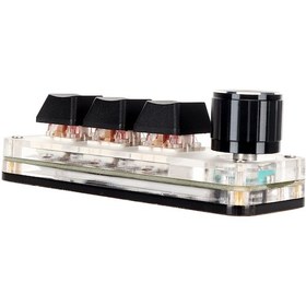 Resim Dianziye Usb Kablolu Akrilik Makro Klavye, Kırmızı Mekanik Anahtar, Basılabilir Özel Düğme Döndürücü, Oyun Ve Ofis İçin Hızlı Erişim Tuşları 