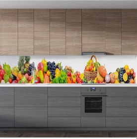 Resim Mutfak Tezgah Arası Folyo Fayans Kaplama Folyosu Meyve Sebze 