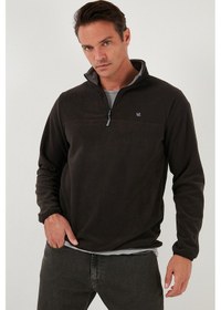 Resim Buratti Slim Fit Anti-Pilling Tüylenme Yapmayan Bato Yaka Şardonlu 2'Li Paket Erkek Polar 5906001S2 Antrasit-Siyah 