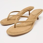 Resim Kadınlar için Fransız Şık Açık Burunlu Sandaletler - Bej Slip-On platform, Yumuşak Mikrofiber Üst & Yastıklı PU Tabanlık - Plaj, Günlük, Resmi Ayakkabı - Her Mevsim İçin Şık Kaydırma Ayakkabıları 