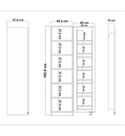 Resim Evistro Kiler Dolabı Tek Kapaklı 165 Derece Açılır Kapak Çok Amaçlı Mutfak Dolabı Beyaz-Atlantik Çam 