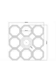 Resim Motifpiyer Lamba Tavan Göbeği MODÜLER-SEKIZGEN-DÜZ-9-PARÇA-56CM 