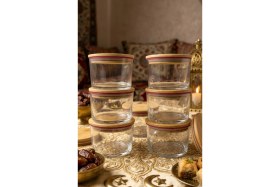 Resim Feyza Design Şık 6'lı Bambu Kapaklı Cam Kahvaltılık Kase Seti 