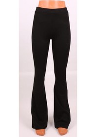 Resim Kadın Siyah Renk İspanyol Paça Tayt Pantolon SiYAH 