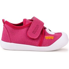 Resim Kiko Kids Cookie Cırtlı Kız Bebek İlk Adım Panduf Ayakkabı Fuşya 