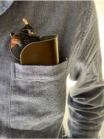 Resim MAT Deri Rayban Gözlük Kabı Siyah Unisex Hakiki Deri El Yapımı Gözlük Kılıfı 