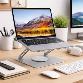 Resim Coverzone Şok Soğutma Profesyonel Dizüstü Bilgisayar Notebook Soğutucu Laptop Stand Oyuncu Laptoplarına Özel Tek Büyük Fanı İle Hızlı Soğutma 1 Type-C Giriş 360 Derece Döner | K8 