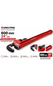 Resim İzeltaş Orjinal Maşalı Ağır Tip Boru Anahtarı 600 mm 24 ''inçh Kurbağacık 4300 gr Ingiliz Anahtarı Kod:agr 2110 10 0024 
