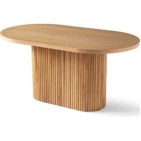 Resim Terra Oval Natural Ahşap Bohem Masa 80x160 Natural Ayak - Natural Üst 