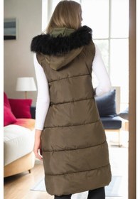 Resim Z6741 Dewberry Bayan Yelek-haki-1 Haki-1 