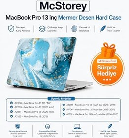 Resim McStorey MacBook Pro 13 Mermer Desenli Kılıf A1706 A1708 A1989 A2159 A2251 A2289 A2338 M1 M2 Uyumlu İnce Hafif Sert Kapak Koruyucu Kılıf R-847 