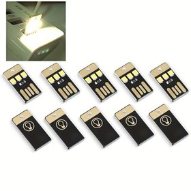 Resim 5/10 adet Mini USB Güç LED Işık Gece Kamp Ekipmanı için Power Bank Bilgisayar Ultra Cep Kart Lambası 