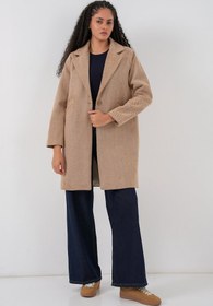 Resim 9085 Balık Sırtı Kaşe Kaban - Camel - Bordo / 38 