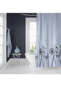 Resim Banyo Duş Perdesi 2200 120x200 Perde Borusu Askı Aparatı 90x130 Hediyeli Çok Renkli 
