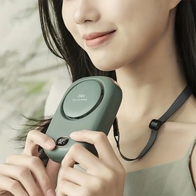 Resim MOREDOR Taşınabilir USB Fan Üç Hızlı Büyük Rüzgar Ayarı, Bel Asılı ve Masaüstü Standı, Güç Ekranı, Yapraksız Tasarım - Ofis ve Açık Hava Kullanımı İçin - Yaz ve Ofis Fanı İçin Mükemmel Hediye - Zarif Tasarım - USB Güçlü Fan 