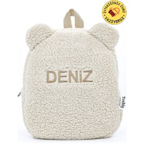 Resim Orta Boy [ Istediğiniz Ismi Yazıyoruz ] Teddy Krem 0-8 Yaş Çocuk Sırt Çantası, Anaokulu-Kreş Sırt Ç 