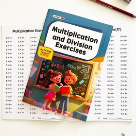 Resim 6-10 Yaş Çocuklar İçin İlkokul Matematik Çalışma Kitabı - Çarpma ve Bölme Pratikleri, Zamanlı Testler, Kelime Soruları, Eğlenceli Bulmacalar, Aritmetik Alıştırması - Toplama, Çıkarma, Çarpma, Bölmeye Özel Ev Okulu veya Sınıf Öğrenme Yardımı - 6-10 Yaş Arası Çocuklar için Sağlam Eğitim Malzemesi, İnteraktif Ders Rehberi 