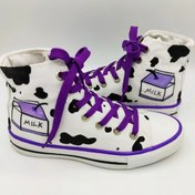 Resim El Boyaması Milk Convers Modeli Sneaker Günlük Spor Ayakkabı (518920489) Beyaz 